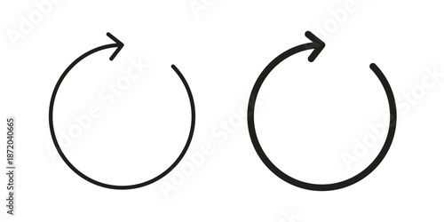 Reload button icons. Vector graphic. Editable vector stroke. EPS 10.