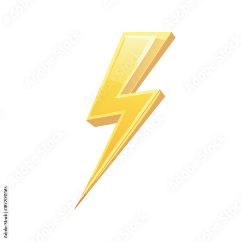 Free Download Yellow Lightning Bolt Icon, Power Symbol, Energy Design, Electric Discharge, Thunder Sparkle, Weather Sign - GFXLoad