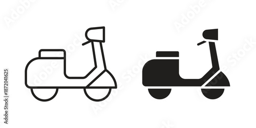 Scooter bike icons. Vector graphic. Editable vector stroke. EPS 10.