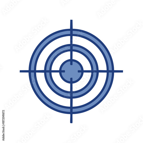 Circular target bullseye icon with crosshairs for precision aiming and focused objective reaching