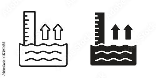 sea level icons. Vector graphic. Editable vector stroke. EPS 10.