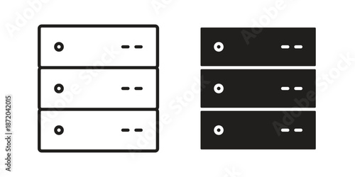 Server rack icons. Vector graphic. Editable vector stroke. EPS 10.