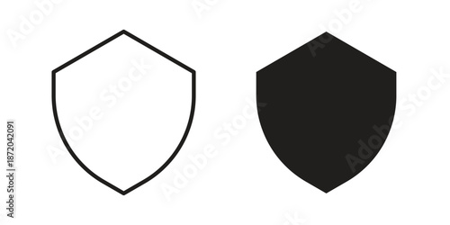 Shield icons. Vector graphic. Editable vector stroke. EPS 10.