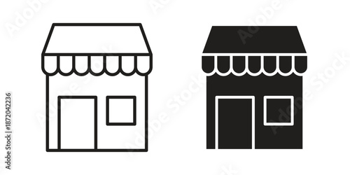 Shop icons. Vector graphic. Editable vector stroke. EPS 10.