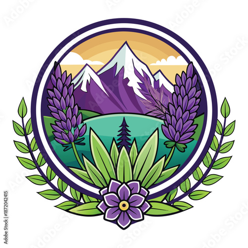 Isle of Skye Celtic Mountain Emblem Clip Art