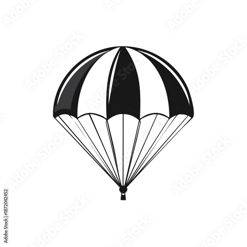 Isolated Parachute Icon Illustration for Design or Print Projects Featuring Flying and Risk Elements or Safety