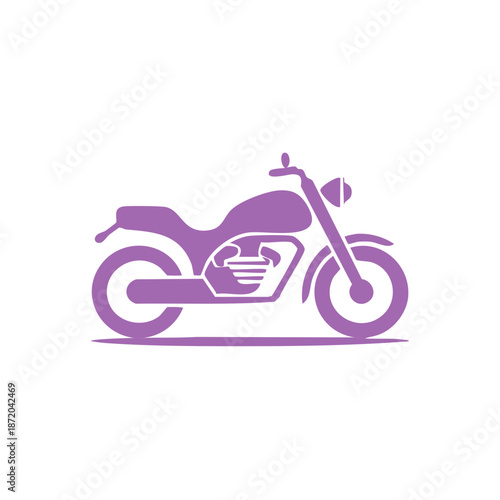 Motorcycle Logo Icon Purple Vector Illustration Ride Transport Bike Motorbike Machine Design Minimalist Emblem Clipart