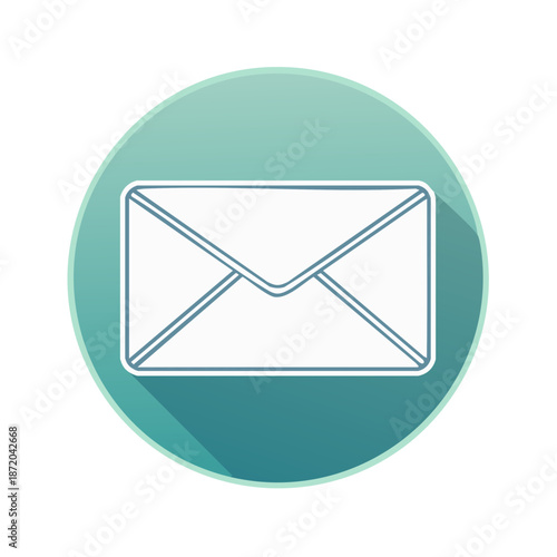 Message Symbol on Circle Icon Mailing Concept Digital Communication Flat Design
