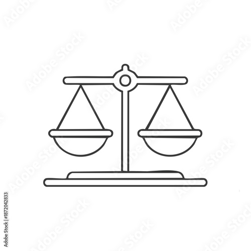 Scales of Justice Outline: Symbol of Legal Balance, Equality and Fairness