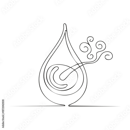 Abstract Waterdrop Design Symbolic Visual Element Clean Minimalistic Outline Art