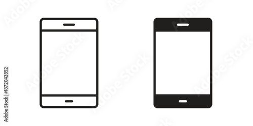 Smartphone icons. Vector graphic. Editable vector stroke. EPS 10.