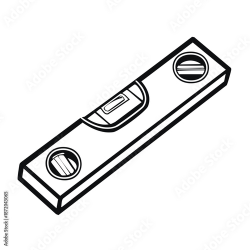 Outline illustration of a spirit level for construction or carpentry used to make sure surfaces are horizontal or vertical