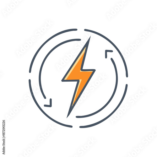 Free Download Lightning Bolt Energy Circle Renewable Source Power Electricity Sign Symbol Graphic Icon Isolated - GFXLoad