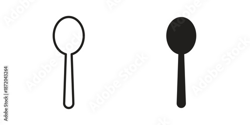 Spoon icons. Vector graphic. Editable vector stroke. EPS 10.