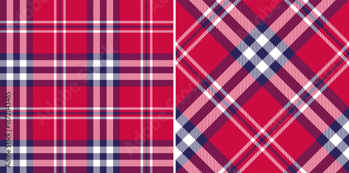 Red tartan plaid textured pattern for textile, fabrics, print, wallpaper and clothing. Seamless background design