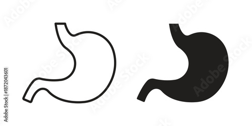Stomach icons. Vector graphic. Editable vector stroke. EPS 10.
