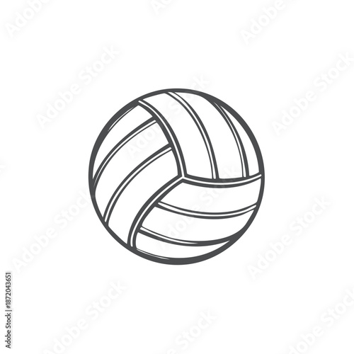 Vector volleyball illustration sporting equipment simple line drawing game sport active lifestyle
