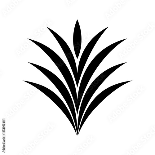Stylized plant or palm leaf rising upward, expressing natural growth, vitality, renewal, and harmony with nature.