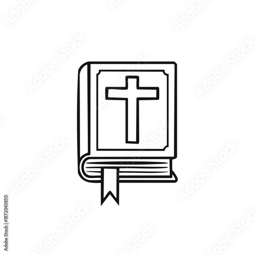 Religious Text Featuring Cross Illustration Holy Scripture Faith and Belief Illustration