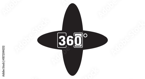 360 degree symbol isolated on transparent background