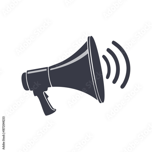 Loudspeaker vector design showcasing powerful communication tool broadcasting sound waves to amplify messages widely for advertising campaigns