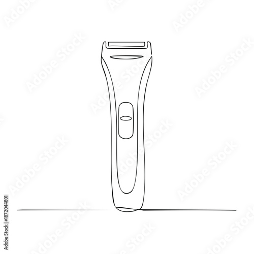 Minimalist Line Art Illustration of an Electric Shaver for Personal Grooming Routine