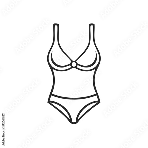 Swimsuit outline vector line art minimal design illustration swimwear bikini female model outline drawing