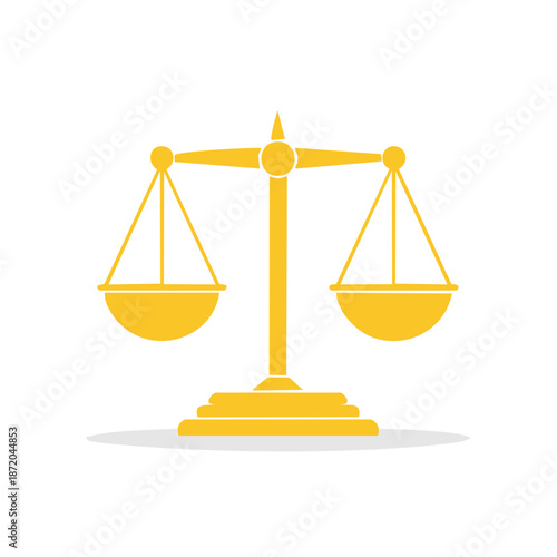 Gold Scales of Justice Silhouette Illustration Emblem Symbol Balance Weighing Decisions