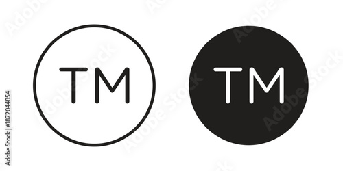 TM trademark icons. Vector graphic. Editable vector stroke. EPS 10.
