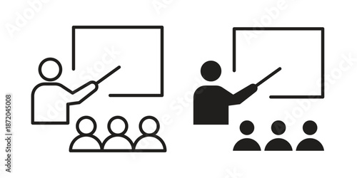 Training icons. Vector graphic. Editable vector stroke. EPS 10.