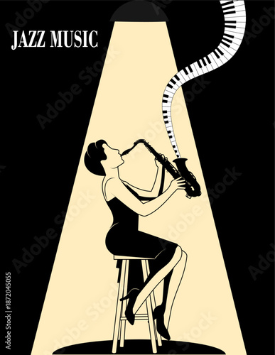 Jazz musician in the spotlight