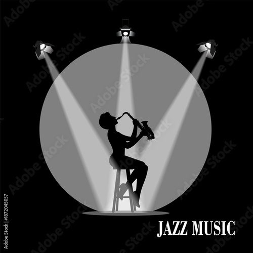 Jazz musician in the spotlight