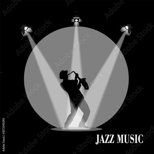 Jazz musician in the spotlight