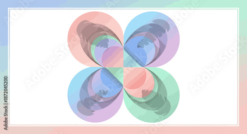 Abstract colorful floral design created with overlapping translucent circles and pastel hues