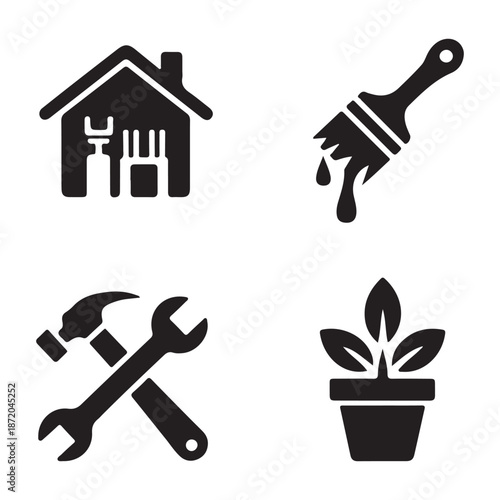 Home refresh wall painting silhouette for interior makeover design