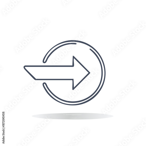 Arrow pointing right encircled thin line vector icon user interface navigation