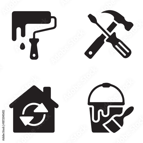 Home refresh renovation concept silhouette for stylish interiors