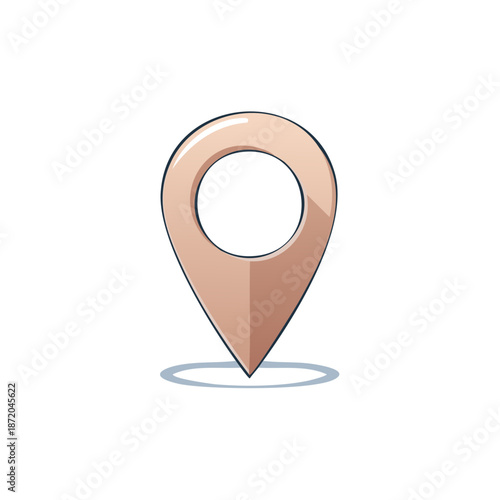 Free Download Illustrated Beige Location Pointer Emphasizing Map Navigation and Precise Geographic Placement with Shadow - GFXLoad