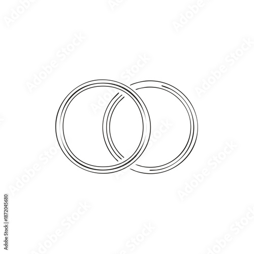 Two Interlocked Circles Minimalist Graphic Design Rings Wedding Engagement Symbol