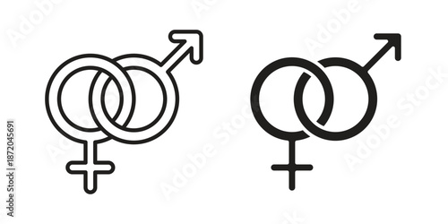 Unisex icons. Vector graphic. Editable vector stroke. EPS 10.