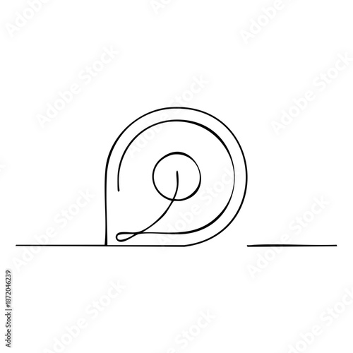 Minimalist line art illustration featuring a measuring tape for construction or creative work