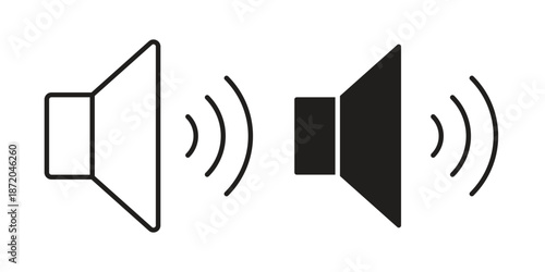 Volume icons. Vector graphic. Editable vector stroke. EPS 10.