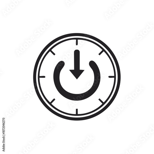 Time running down or energy depletion, time countdown logo vector illustration