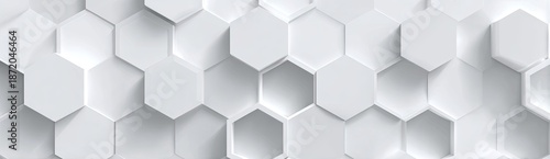 White hexagonal tiles form a textured, three-dimensional, abstract surface