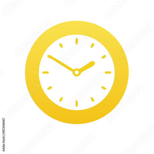 Circular Yellow Gradient Clock Icon Indicating Time Passing Deadline Appointment Reminder Timepiece Timing Timekeeping