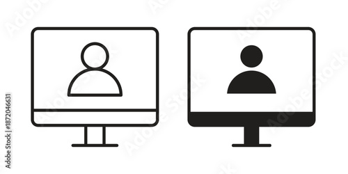 Webinar icons. Vector graphic. Editable vector stroke. EPS 10.