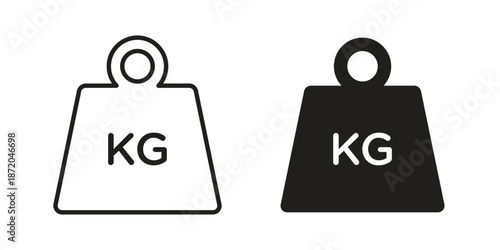 Weight icons. Vector graphic. Editable vector stroke. EPS 10.