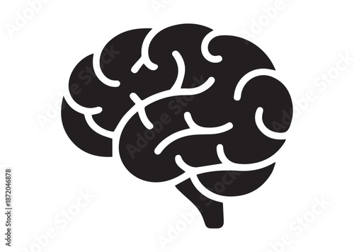 Brain icon, Brain solid Vector