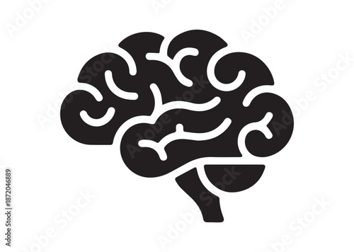 Brain icon, Brain solid Vector