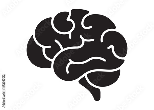 Brain icon, Brain solid Vector